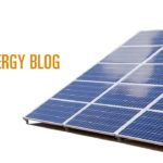 Blue solar panels positioned on a flat surface with the text ‘CPS Energy Blog: Case Study’ on a clean white background