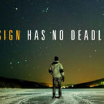 Silhouette of a person standing on an icy plain under a starry night sky, accompanied by the text ‘Design Has No Deadline’ in bold letters