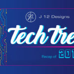 Tech Trek 2019 - A vibrant and futuristic event cover titled "Tech Trek: Recap of 2019," featuring a circuit-inspired design, highlighting technological advancements or milestones.