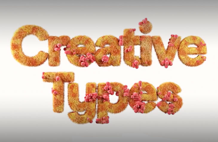 What Type of Creative Are You? - This image displays the text "Creative Types" designed with a vibrant and textured appearance, incorporating soft, fluffy elements combined with bright pink organic shapes. The visual style evokes a sense of imagination, artistry, and exploration, appealing to individuals with a creative mindset. It conveys a playful and dynamic aesthetic, potentially aimed at engaging an audience in the arts, design, or innovation sectors.