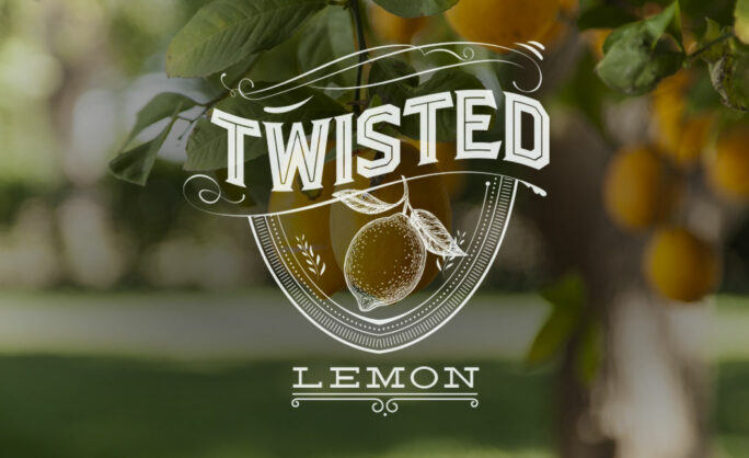 a lemon tree with a logo and text