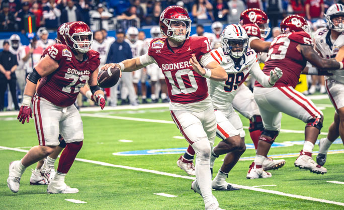 a football player running with the ball